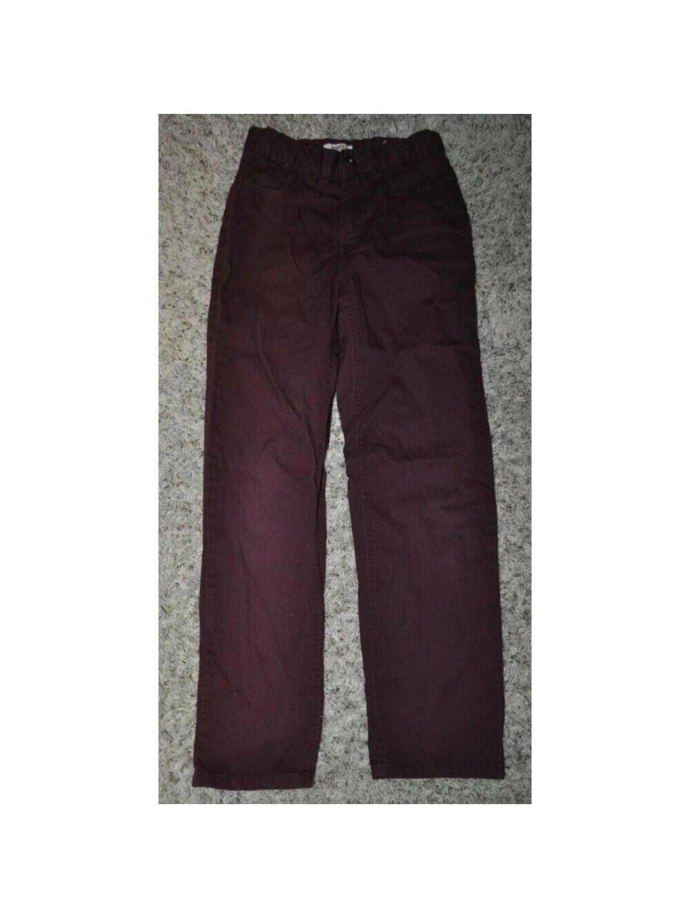 Route 66 Denim Jeans Boys 12 Red Burgundy Adjustable Waist Straight Leg Pants